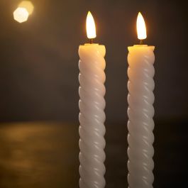 Day Build It Up Juego de 2 Velas LED Helicoidales, Luz Cálida, Altura 25 cm
