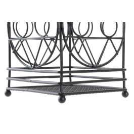 DKD Home Decor Cubertero de Metal Negro Diseño Geométrico Colección Black surewell Estilo Cottage 12x12x20 cm