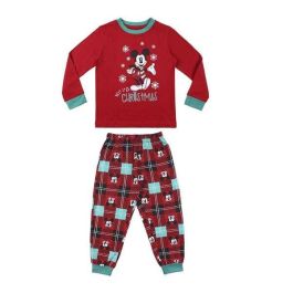 Cerdá Pijama de manga larga y single jersey con diseño de Mickey para niños de 6 años, color Rojo