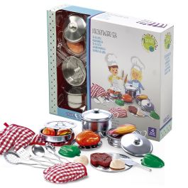 Tachan Bx011 Set Menaje Cocina Juguete 23 Piezas Imitación Acero Inoxidable Sartenes Cazuelas Alimentos +3 Años Precio: 22.49999961. SKU: B13MGXFD5F