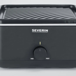 Severin RG2360 Parrilla Raclette para 4 Personas Compacta 24x24 cm Negro con Cacerolas y Espátulas
