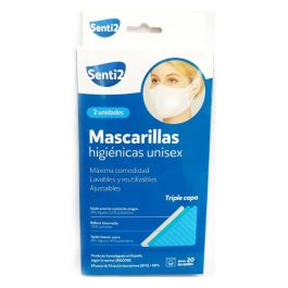 Senti2 Mascarilla Higiénica para Adulto, 2 Unidades Precio: 5.50000055. SKU: S4507376
