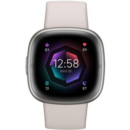 Fitbit Sense 2 Smartwatch Lunar White con GPS, SpO2 y Monitor Cardíaco para Android/iOS, Batería de 6 días