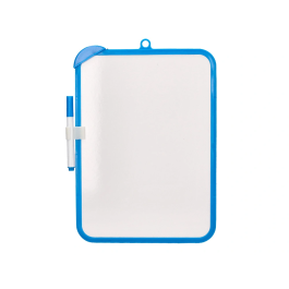 Liderpapel Pizarra Blanca 18x26 cm Doble Cara Lisa y Cuadriculada con Rotulador y Borrador