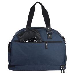 Bebé a bordo - bolso de pañales - fin de semana del equipo de luz de luna - bolso de viaje para bebé - detalles grandes de cuero negro moteado azul marino