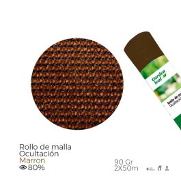 Rollo de malla de ocultación color marrón densidad 90 g, 2x50m