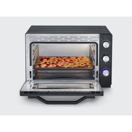 Severin a 2073 Horno de Convección XXL 60L con Piedra para Pizza, Asador Giratorio, 2200W, Temporizador 120 min, Negro/Acero Inoxidable