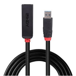 Lindy - Cable de extensión activo USB 3.0 Slim, 5 metros, USB-A macho a USB-A hembra, transferencia hasta 5 Gbps, con entrada de alimentación DC