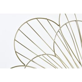 DKD Home Decor Reloj de Pared Moderno Dorado Flor 57 x 57 x 4 cm