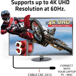 Club3D Cable HDMI 2.0 High Speed 4K60Hz UHD A-A 5 metros para TV, Monitor, Consola - Negro con conectores Oro