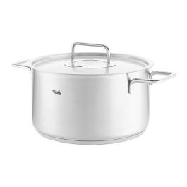 Fissler Pure Olla de Acero Inoxidable 24 cm con Tapa de Metal, Apto para Inducción, Gas, Eléctrico y Cerámica - Ref. 08611424000/0