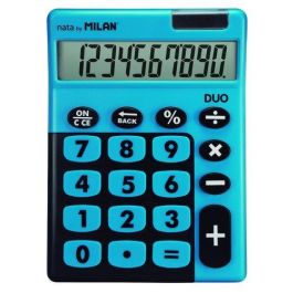 Milán Calculadora Duo 10 dígitos azul teclas grandes, solar y pila, apagado automático, 14.5x10.6x2.1cm, escuela/oficina Precio: 9.5000004. SKU: BIX150610TDBBL