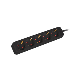 Lanberg Regleta de 5 Tomas Schuko Negra 1.5m - 2500W con protección infantil Precio: 7.79000057. SKU: S5607117