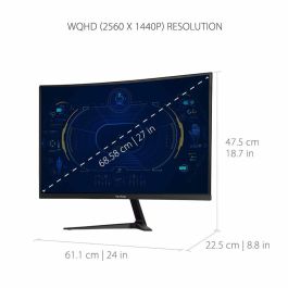 ViewSonic VX2718-2KPC-MHD Pantalla Curva Gaming 27" QHD VA 1ms 165Hz para PC con 2x HDMI y DisplayPort