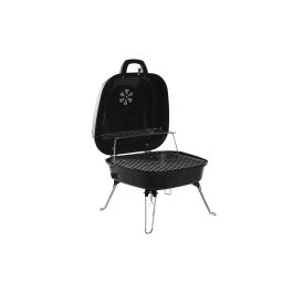 DKD Home Decor Barbacoa de Sobremesa Desmontable de Acero Negro Plateado 44.5x42x34 cm