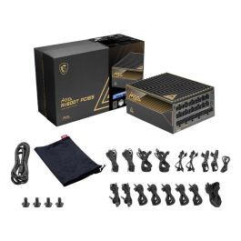 MSI MEG Ai1600T PCIE5 Fuente de Alimentación para PC 1600W ATX 80 PLUS Titanium Totalmente Modular Negra