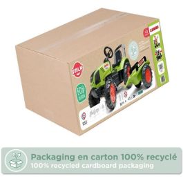 Falk 1040AB Tractor de Pedal CLAAS Arion 430 con Remolque, Barra Antivuelco, Volante con Bocina, Niños +3 Años