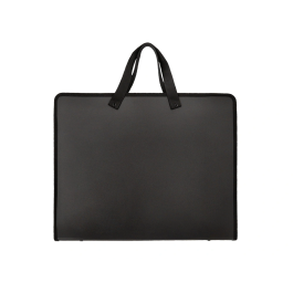 Liderpapel Carpeta Portadocumentos Polipropileno A3 Cierre Cremallera 2 Bolsillos Interiores Asa Negro