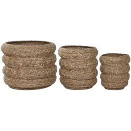 Macetero Urban DKD Home Decor Marron 42 x 39 x 42 cm Set de 3