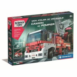 Clementoni 52663 - Camión de bomberos motorizado para construir - 4 modelos de mecánica e ingeniería