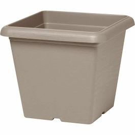 Garden Id 01061407 Maceta Cuadrada Teramo Taupe 40x35 cm Resistente a los arañazos Efecto Piedra con Agujeros