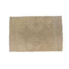 DKD Home Decor Alfombra Urban de Yute y Poliéster Marrón 180x120 cm 2200 gsm