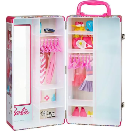 Barbie Maletín de Gabinete para Muñecas con Espejo y Rieles para Guardar Ropa y Accesorios, Incluye 12 Perchas Precio: 38.50000022. SKU: B1EMQ2PY4Y