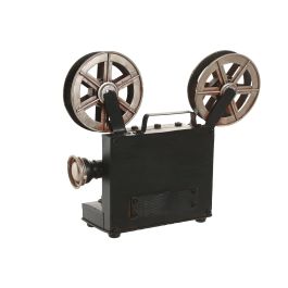 DKD Home Decor Reloj de Sobremesa Vintage Negro Plateado Metal 7.5 x 20.5 x 26 cm con Batería CR2032 Incluida