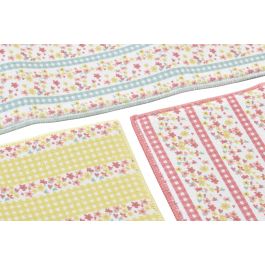 DKD Home Decor Tapete Shabby Vichy Sweet Microfibra Multicolor Surtido 38x50x0.7 cm (12 Unidades)
