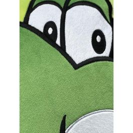 Mario Bros MAR3700891706605 Cojín 3D Cara de Yoshi de Microfibra - 40 cm