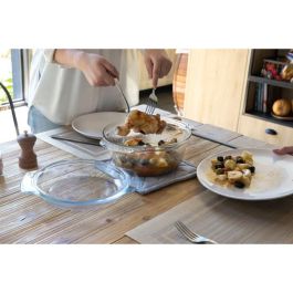 Pyrex Cacerola Classic Vidrio Transparente con Tapa, 33x26x12 cm. Resistente, Saludable. Apta Horno, Microondas, Lavavajillas, Congelador.