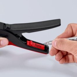Knipex Alicate Abrazadera PreciStrip16 Automático para Cables AWG 6, Pelacables Negro/Rojo 190mm