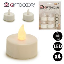 Set 4 Velas Tealight LED Giftdecor 13.5x17x4 cm, Blanco, Incluye Pilas (24 Unidades) Set 4 Velas Tealight LED Giftdecor 13.5x17x4 cm, Blanco, Incluye Pilas (24 Unidades)