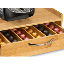 Cep Soporte para Cápsulas de Café de Bambú, Organizador para Nespresso/Special T, Cajón 1 Cajón 305x326x98 mm