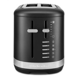 Kitchenaid Tostador 5KMT2109 para 2 Rebanadas Negro Mate con Ranuras Extranchas y 7 Niveles de Tueste