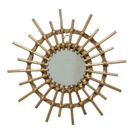 Decoris Espejo de mimbre con forma de sol, ø40 x 2,5 cm