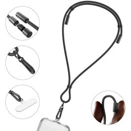 4smarts Handykette USB-C Necklace PhonoLace - Soporte Universal para Móvil Negro