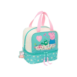 Portameriendas Peppa Pig Pretty flowers Amarillo Menta 20 x 20 x 15 cm