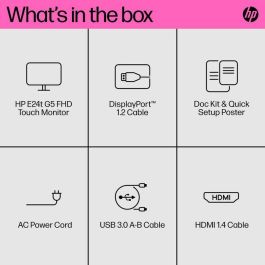 HP E24t G5 - Monitor de 23.8" Full HD (1920x1080) IPS con HDMI, DisplayPort y Función Pivot