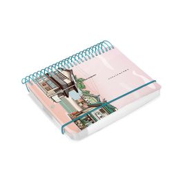 Agenda Espiral Liderpapel Santorini A6 2025 Dia Pagina Atardecer Rosa Papel 60 gr