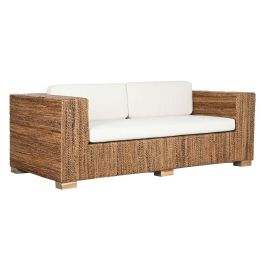 DKD Home Decor Banana 1c25 Sofá Item Home 3 Plazas con Cojines, Fibra y Teca Natural Blanco, 192x92x65 cm Precio: 763.50000056. SKU: B1FKWBZ69A