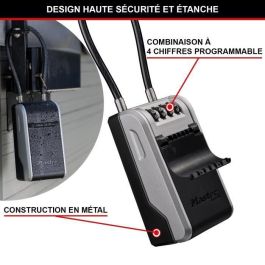 Master Lock MAS3520190945327 Caja de llaves exterior con asa, Nuevo diseño, Gran Capacidad, Alta Seguridad, 19,6x7,6x5,6 cm