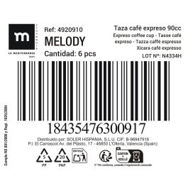 Taza de café expreso Melody 90 cc - Inde (36 Unidades) Taza de café expreso Melody 90 cc - Inde (36 Unidades)