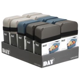Day Fiambrera 1 L con Divisor Móvil, Válvula de Aire y Banda Elástica para Cierre, Apta Microondas y Lavavajillas, Plástico 19x12x6 cm Day Fiambrera 1 L con Divisor Móvil, Válvula de Aire y Banda Elástica para Cierre, Apta Microondas y Lavavajillas, Plástico 19x12x6 cm