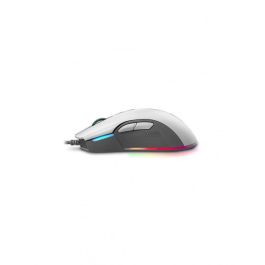 Newskill Eos Ivory - Ratón Gaming RGB, 16000 DPI, 7 Botones Programables, Diseño Ambidiestro y Ergonómico, Cable USB, Blanco Marfil