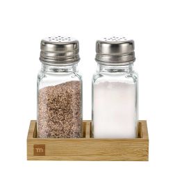 La Mediterran Set de 2 Salero y Pimentero con Base de Bambú (24 Unidades)