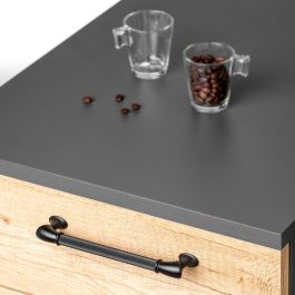 Emuca Lote de 20 tiradores para mueble Suez, L184mm, intereje 160mm, Aluminio, Pintado negro