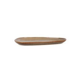 Bidasoa Plato Llano Ikonic Cerámica Marrón 14x13,6x0,8 cm Set 12 Unidades con Relieves Orgánicos, Apto Lavavajillas y Microondas
