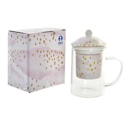 Mug Infusiones Glam DKD Home Decor Rosa Verde Menta 8 x 14.5 x 12 cm (6 Unidades)