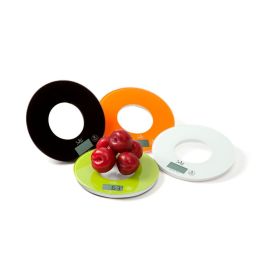 Jata Hogar Báscula Electrónica Redonda 5 kg Graduación 1g Tara Base Cristal Seguridad